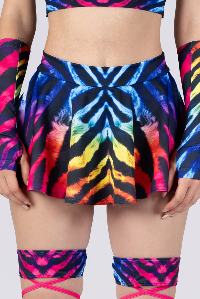 rainbow-tiger-rave-mini-skirt-set-close-front-view