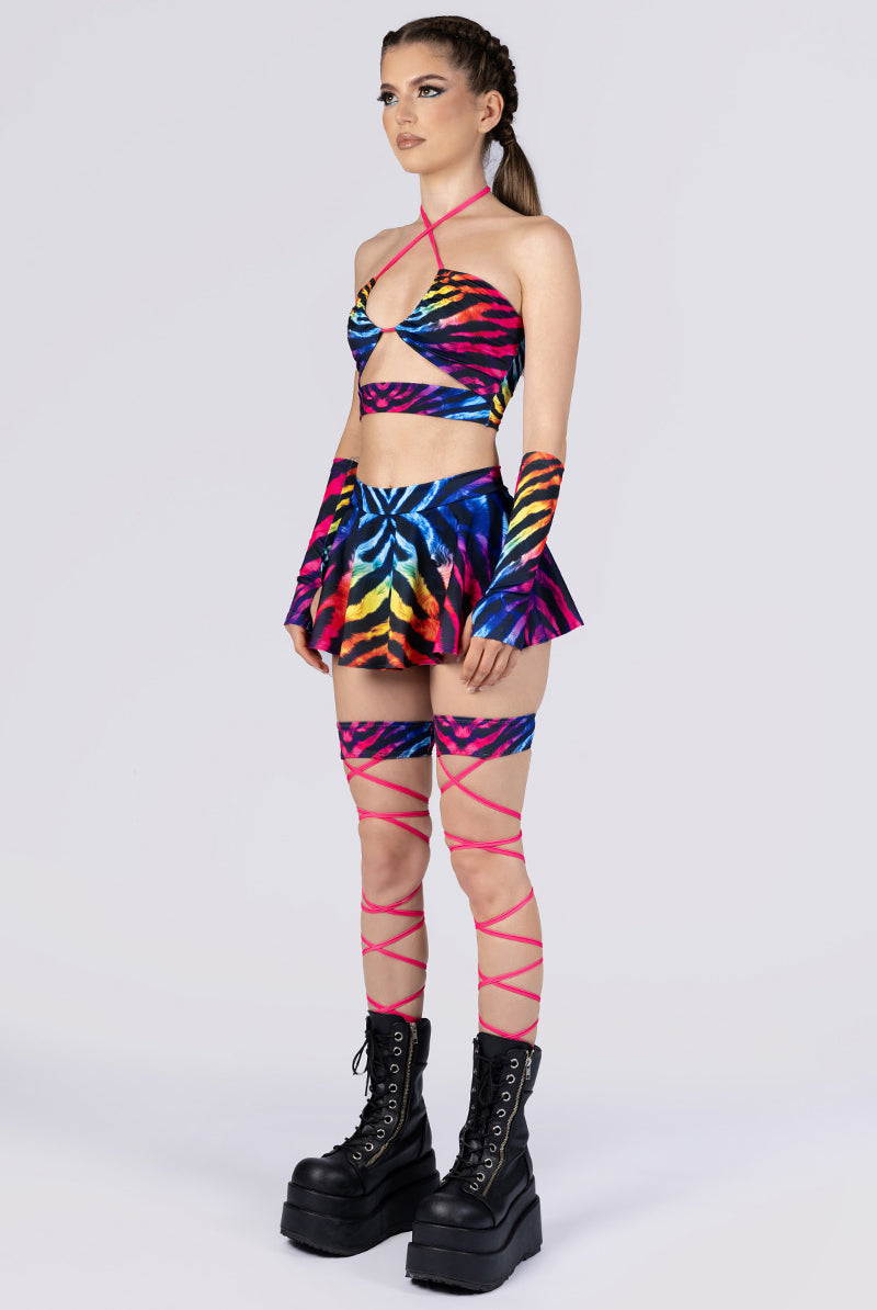 rainbow-tiger-rave-mini-skirt-set-side-view