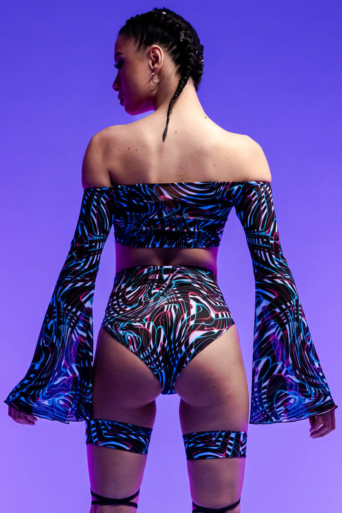 Rave Outfit Raving Illusion Shorts Set Uv Back View