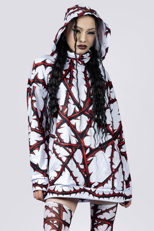 Razorvine Hoodie With Mask Close Up Goth Clothing