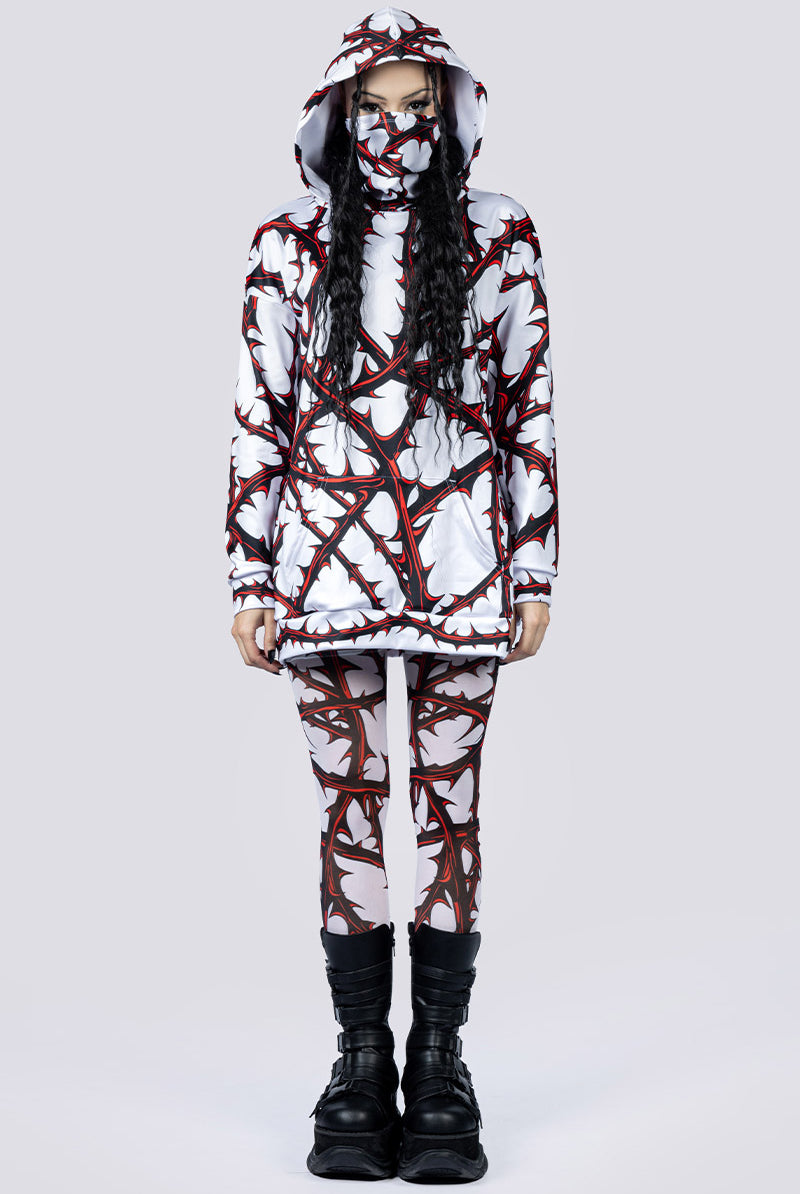 Razorvine Hoodie With Mask Front Goth Wear