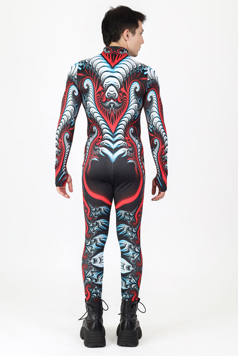 Red Serpent Costume for Men Back View