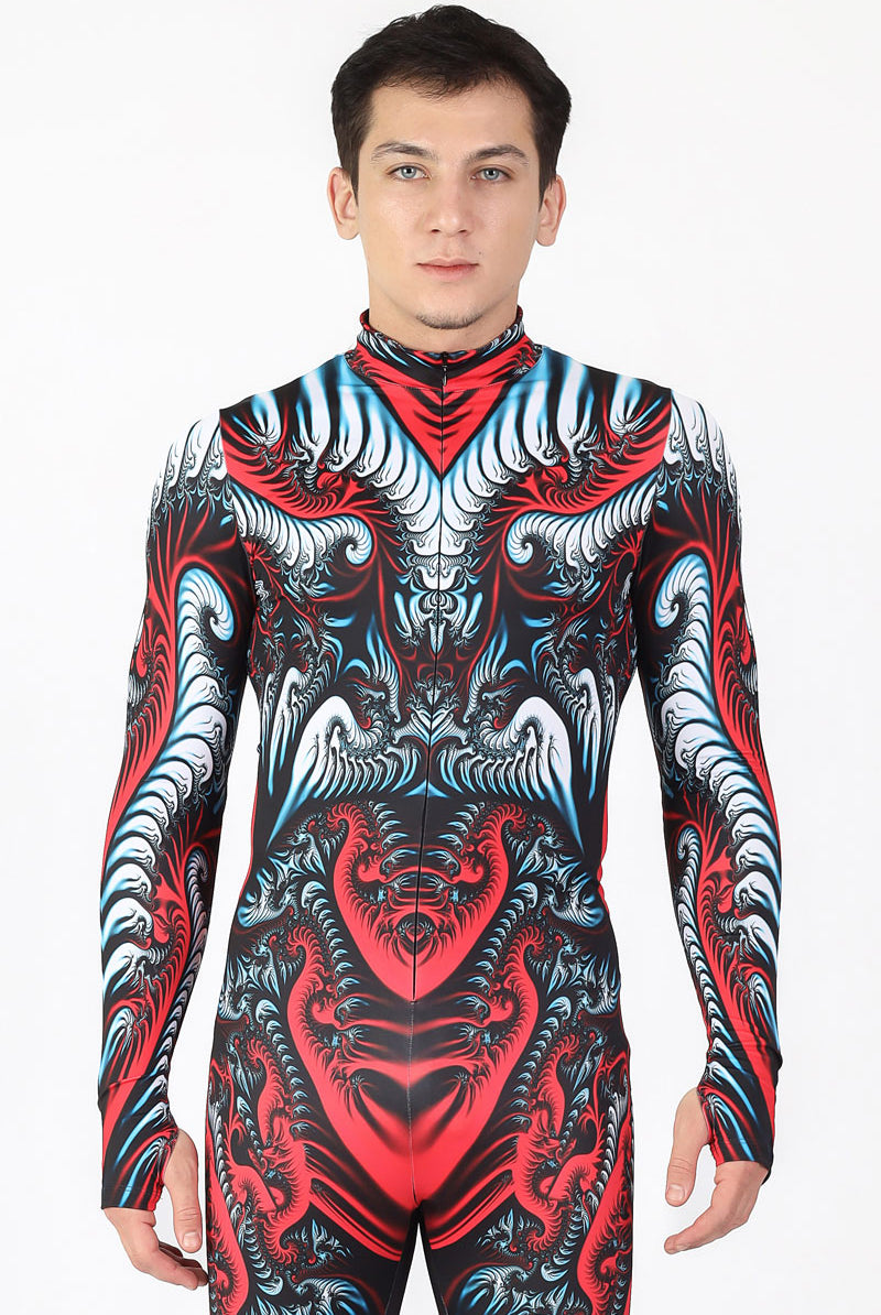 Red Serpent Costume for Men Close View