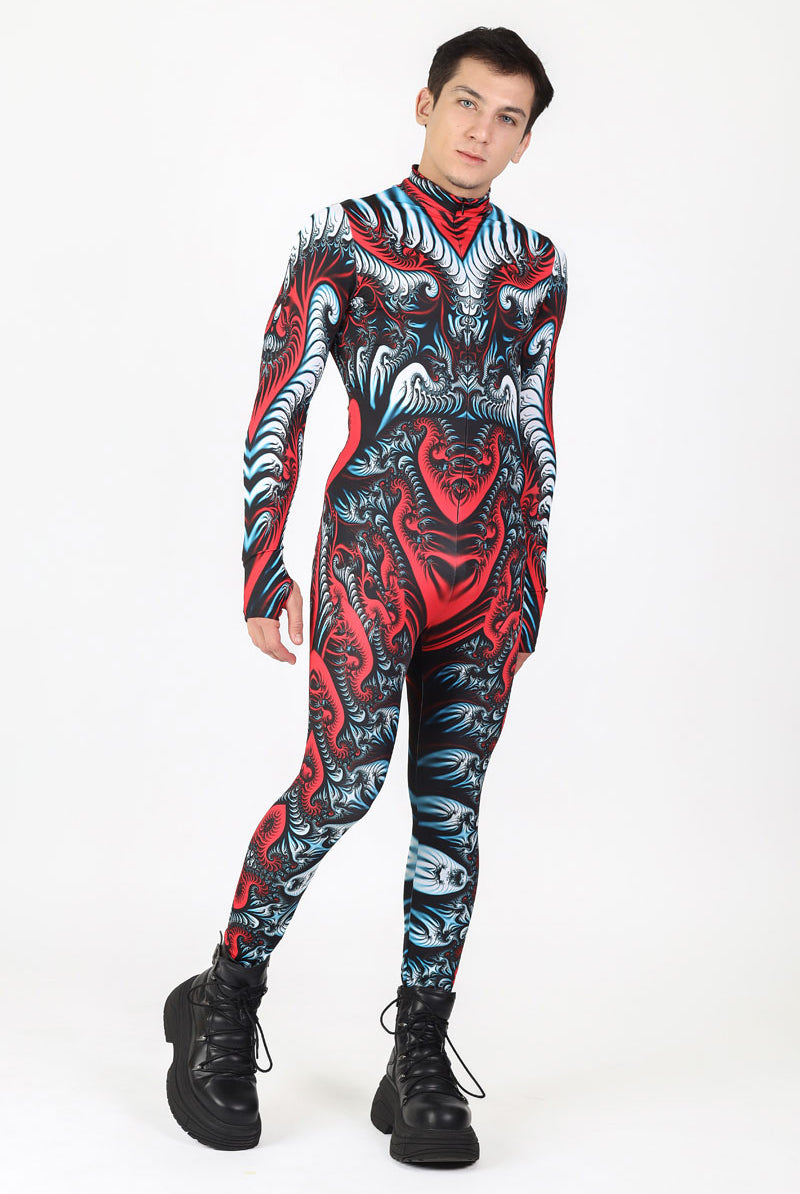Red Serpent Costume for Men Side View