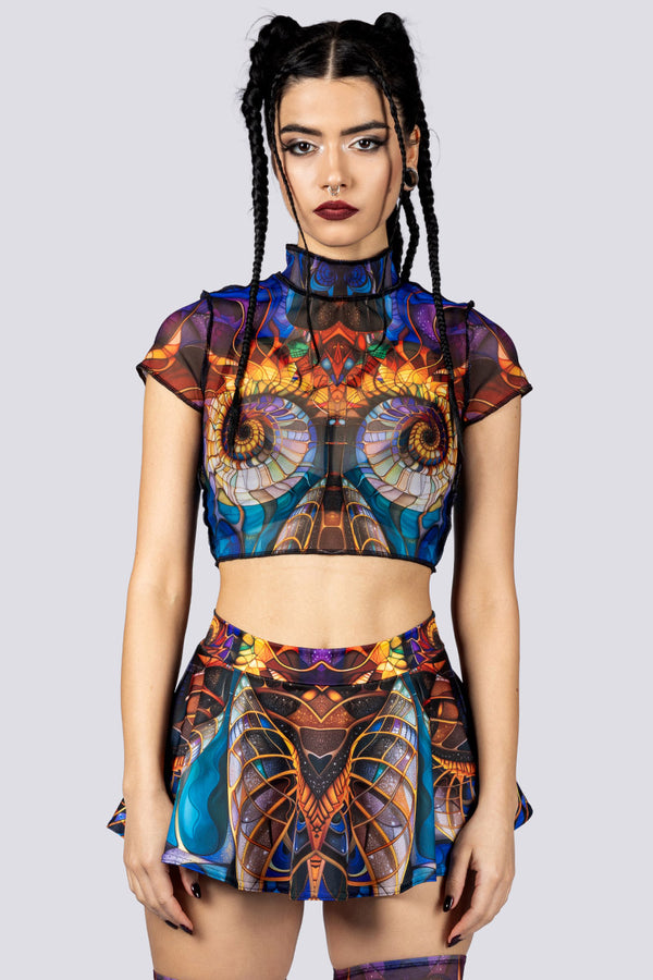 Rave Outfit Relica Mini Skirt Set Front View