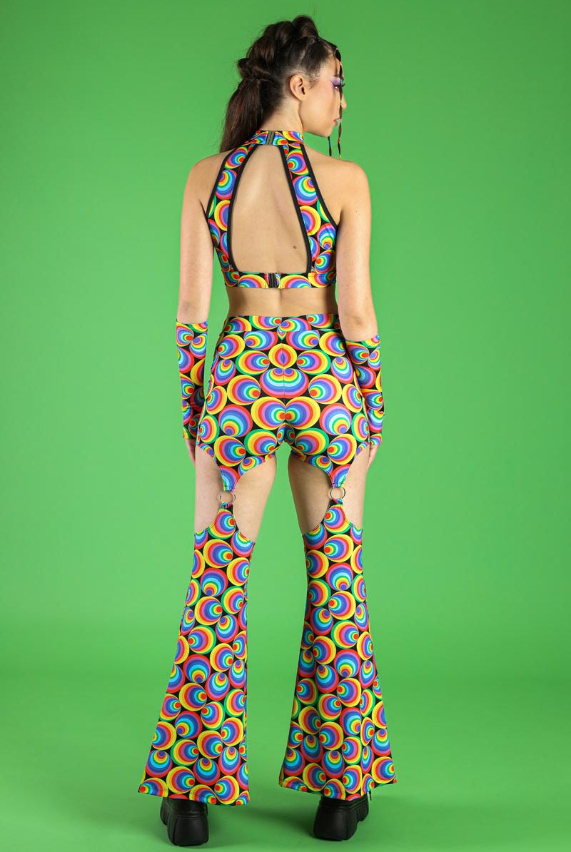Retro Chick O-Ring Flare Pants Back View