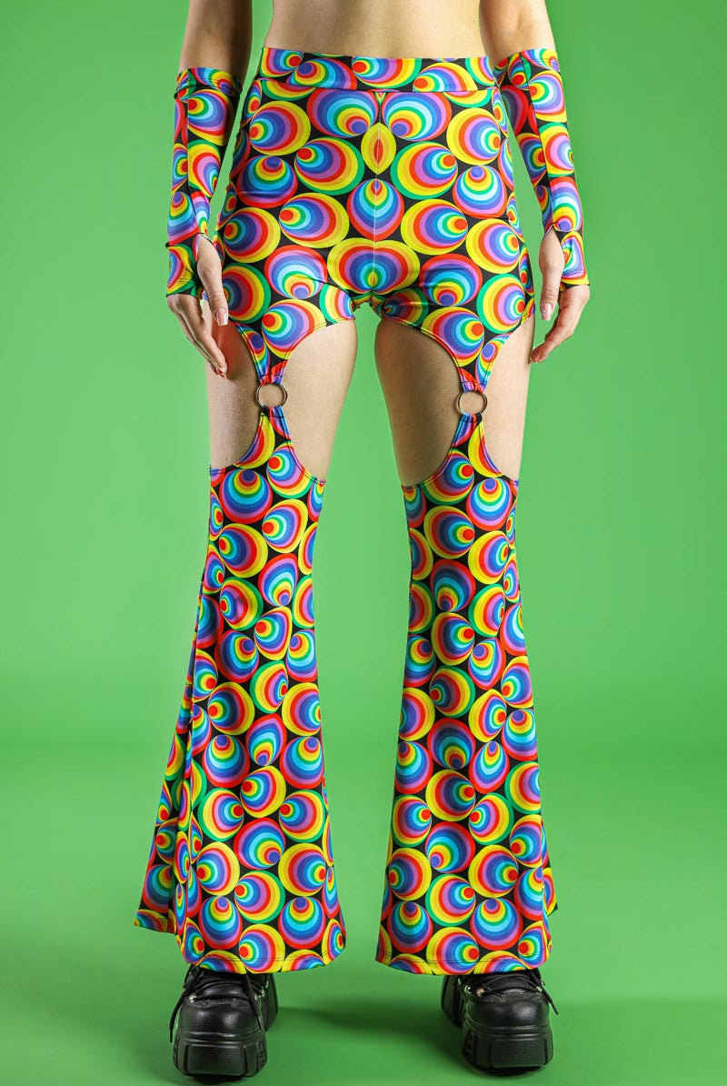 Retro Chick O-Ring Flare Pants Close View
