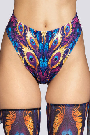 Royal Peacock High Cut Booty Shorts Rave Halloween Outfit