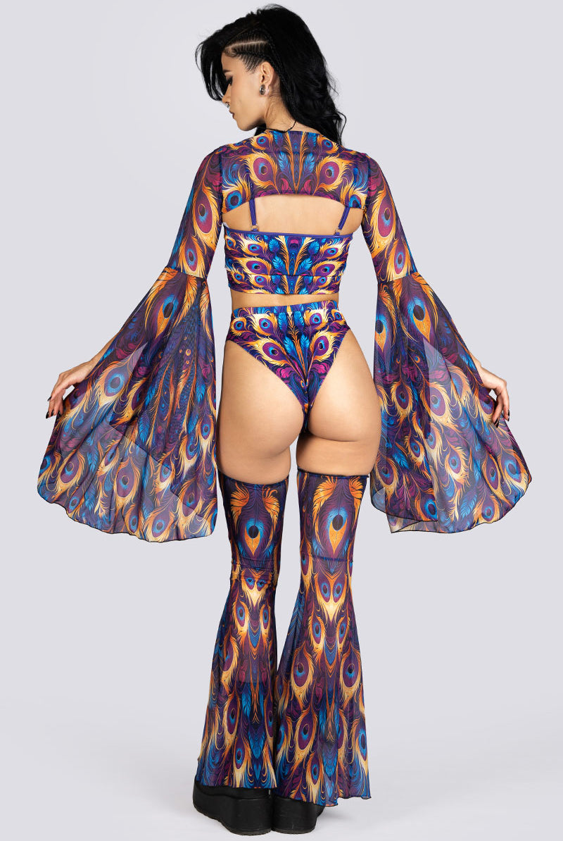 Royal Peacock Two Piece Top Rave Halloween Style