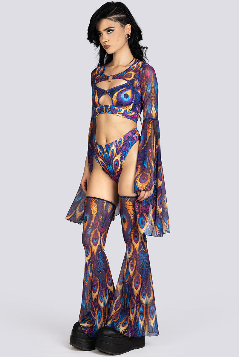 Royal Peacock Two Piece Top Sexy Rave Halloween Costume
