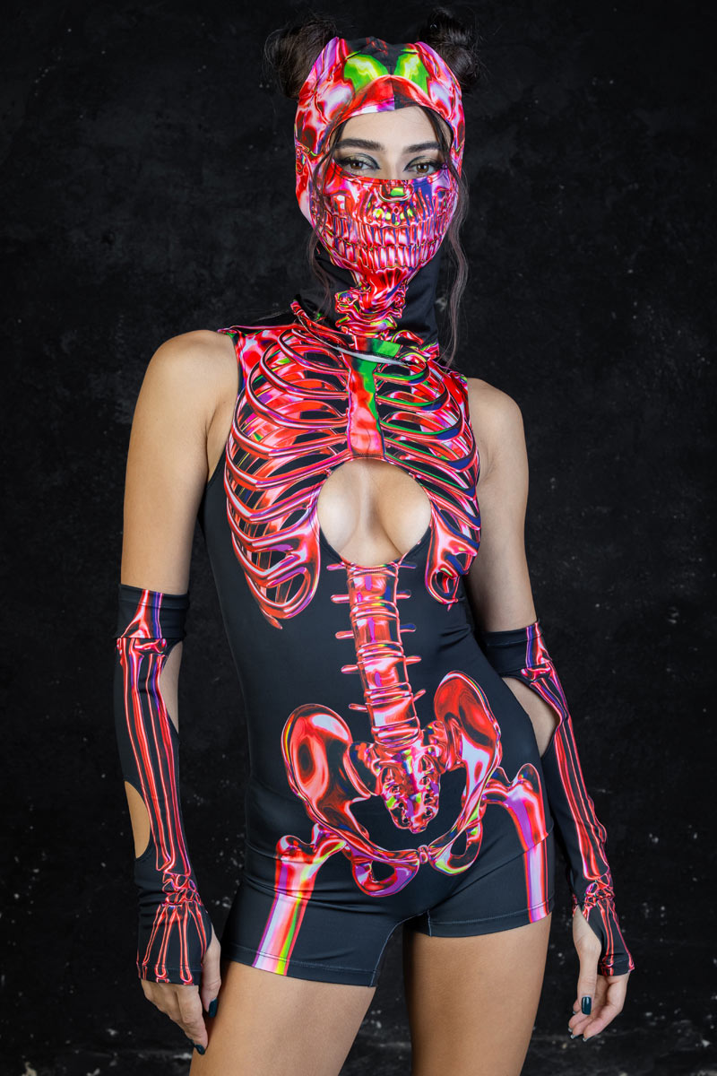 Ruby Skeleton Balaclava Front View