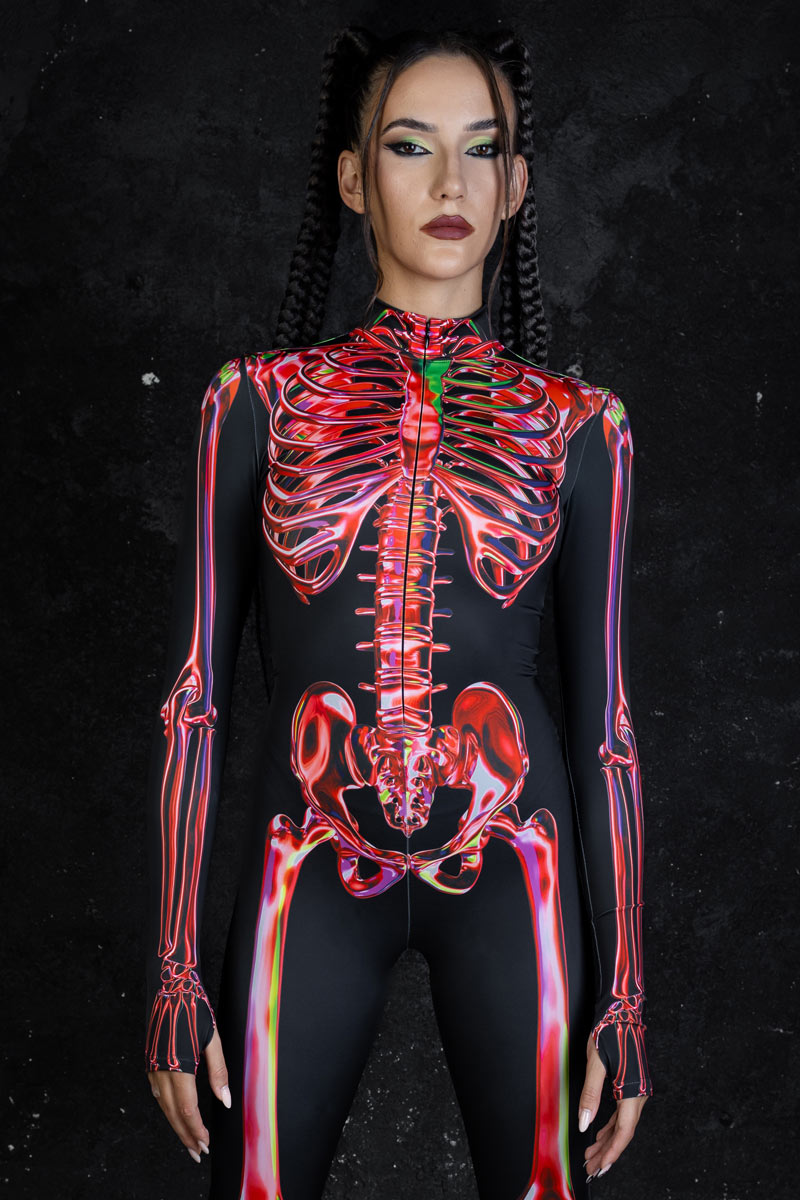 Ruby Skeleton Costume Front View
