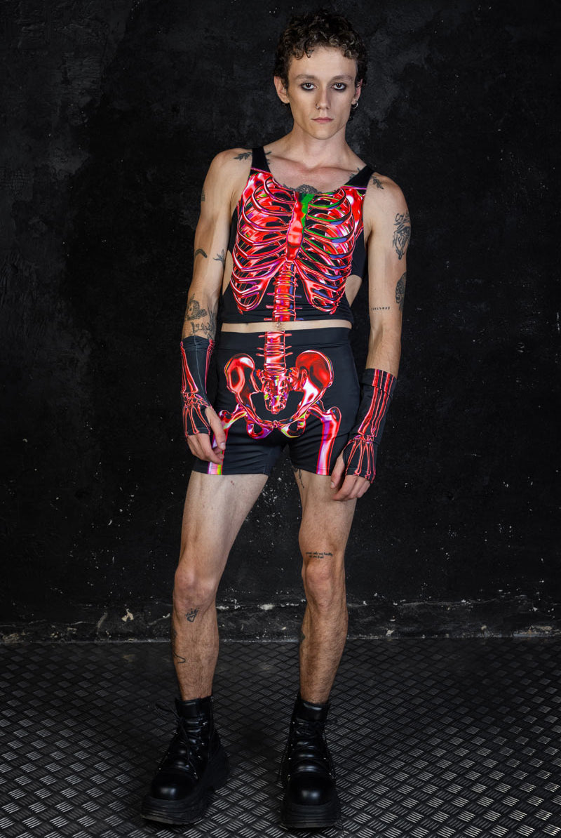 Ruby Skeleton High Waisted Men Shorts