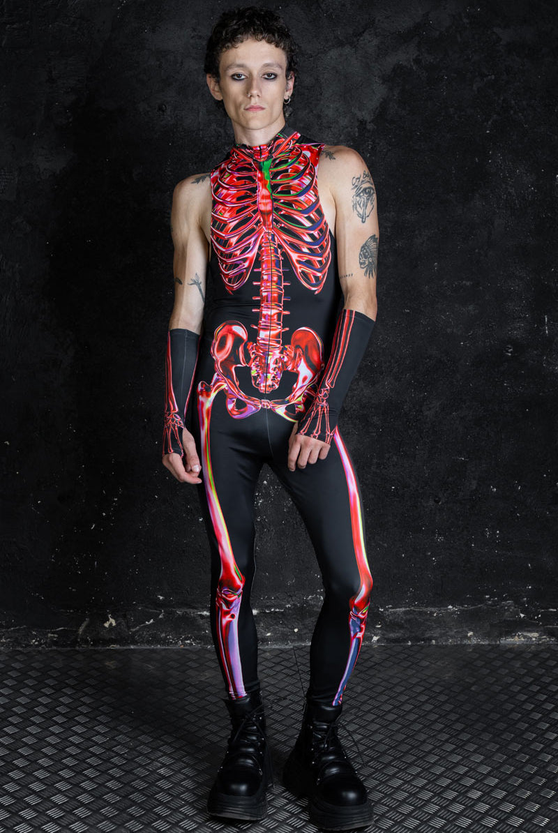 Ruby Skeleton Sleeveless Costume For Men Full View