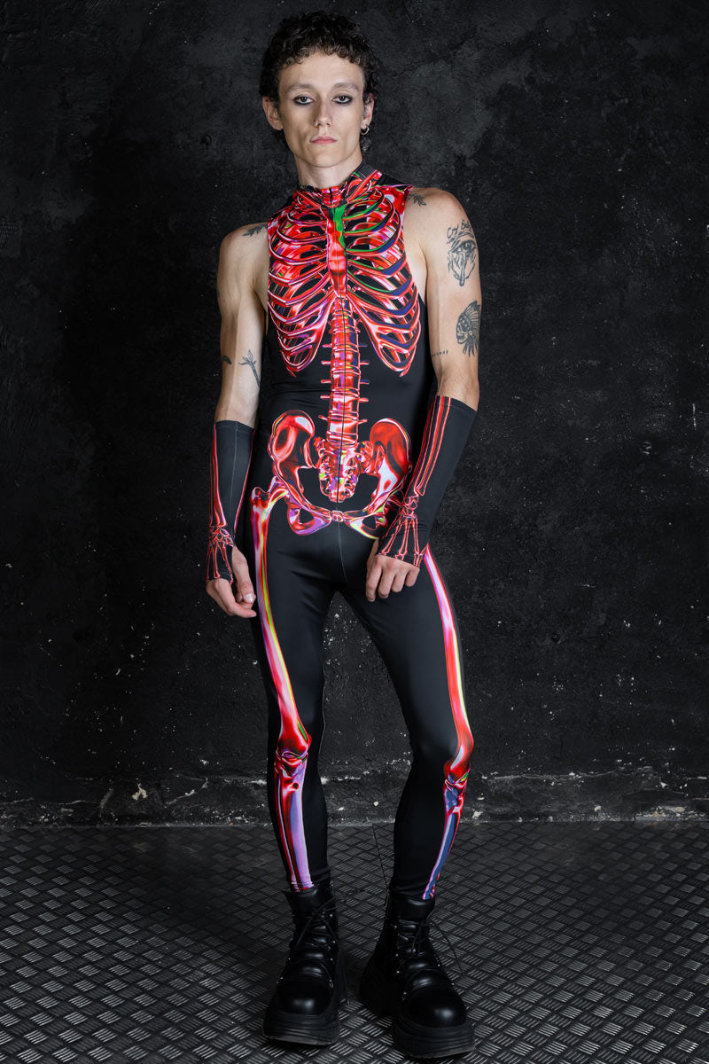 Ruby Skeleton Sleeveless Costume For Men Full View