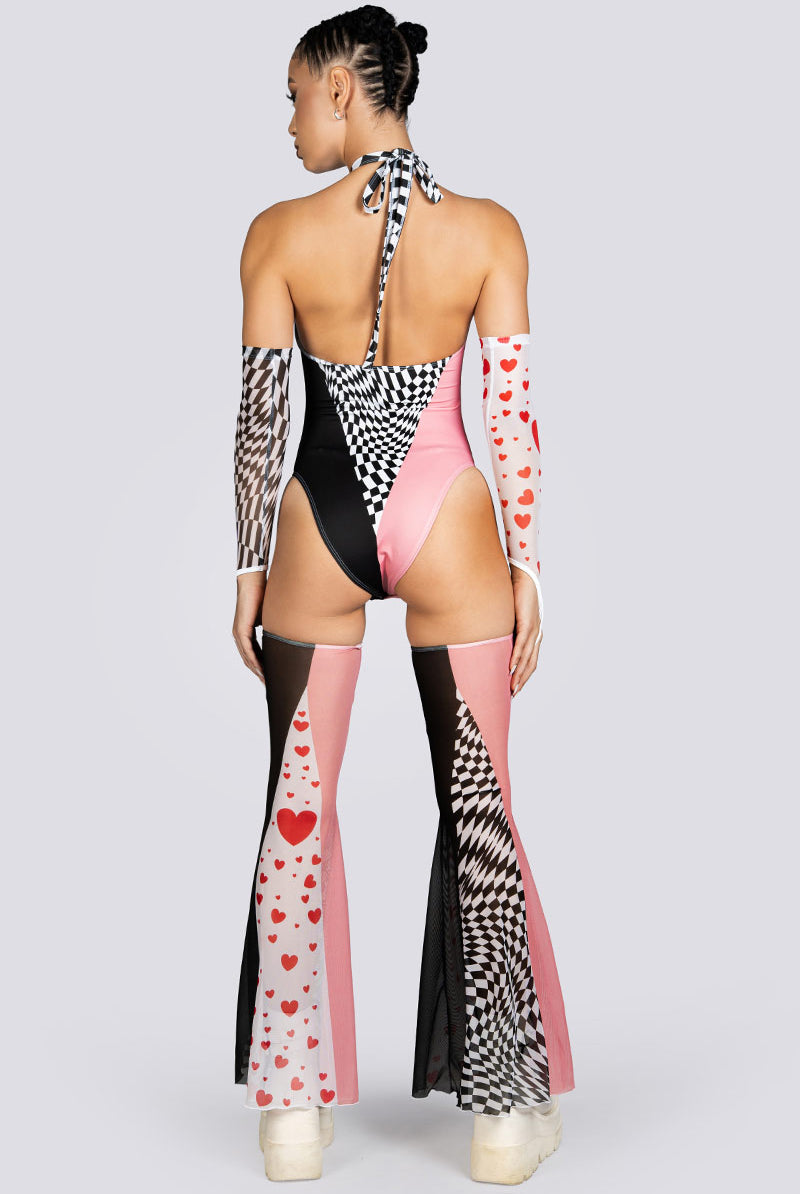 Runaway Rabbit Halter Cut Out Bodysuit Sexy Rave Halloween Costume