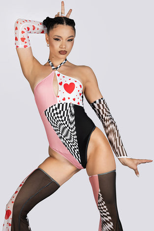 Runaway Rabbit Halter Cut Out Bodysuit Rave Halloween Outfit