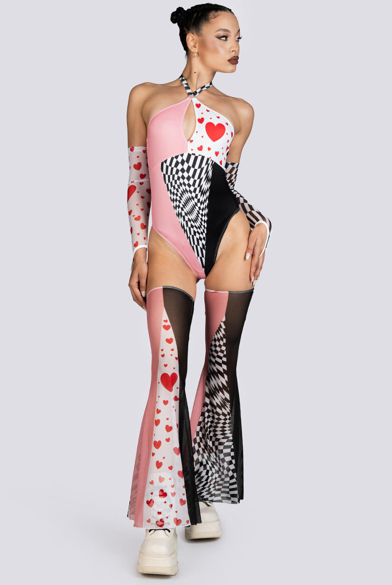 Runaway Rabbit Halter Cut Out Bodysuit Rave Halloween Style