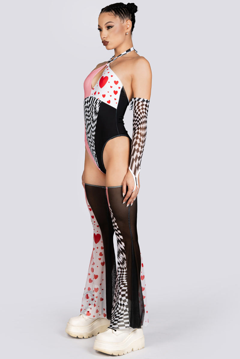 Runaway Rabbit Halter Cut Out Bodysuit Rave Halloween Wear