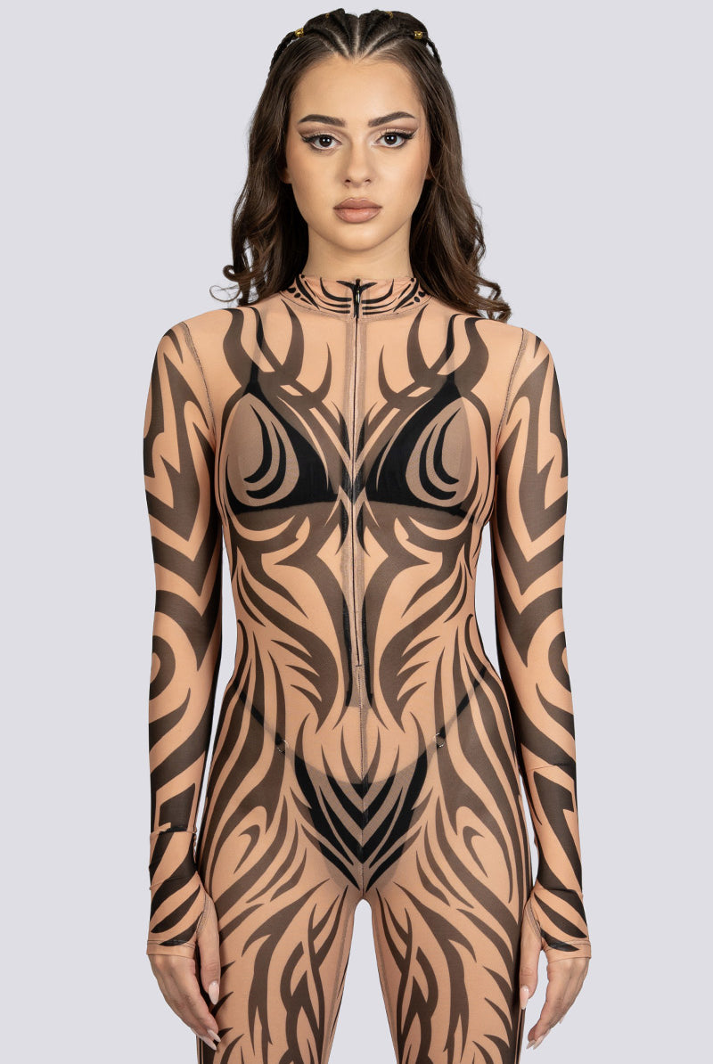 Sand Skin Mesh Costume Festival Wear