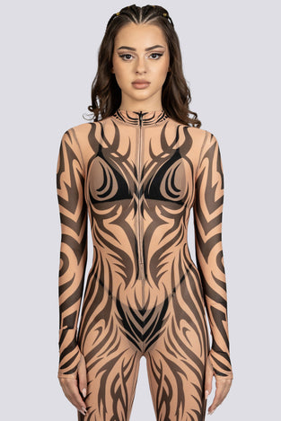 Sand Skin Mesh Costume Festival Wear