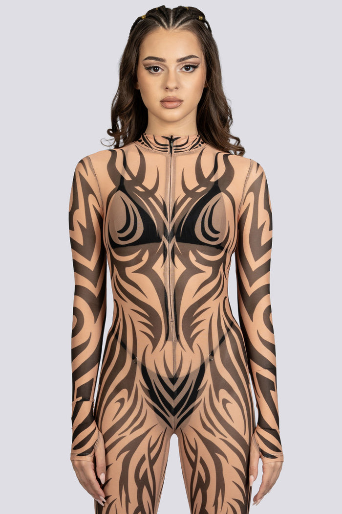 Sand Skin Mesh Costume Festival Wear