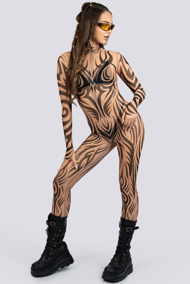 Sand Skin Mesh Costume Rave Wear