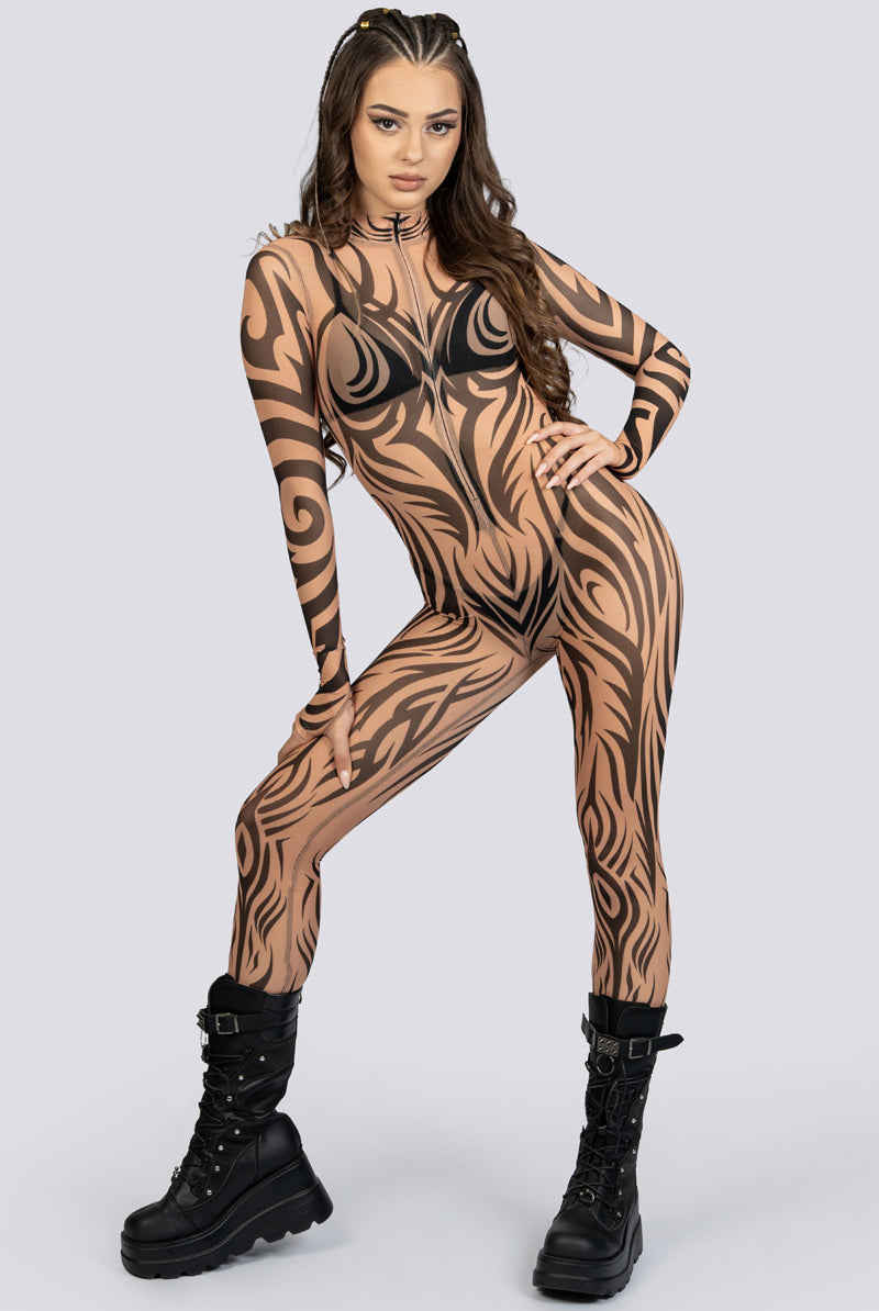 Sand Skin Mesh Costume Festival Outfit