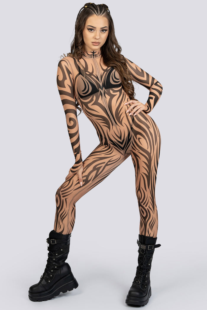 Sand Skin Mesh Costume Festival Outfit