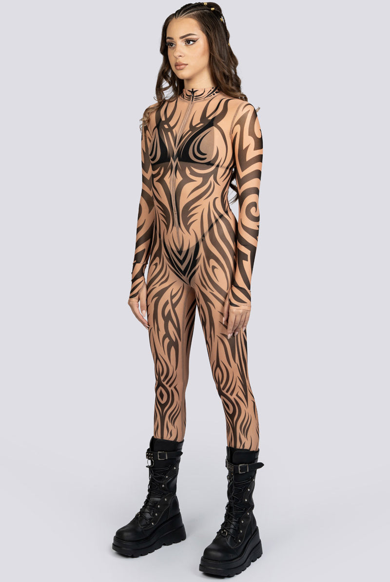 Sand Skin Mesh Costume Rave Outfit