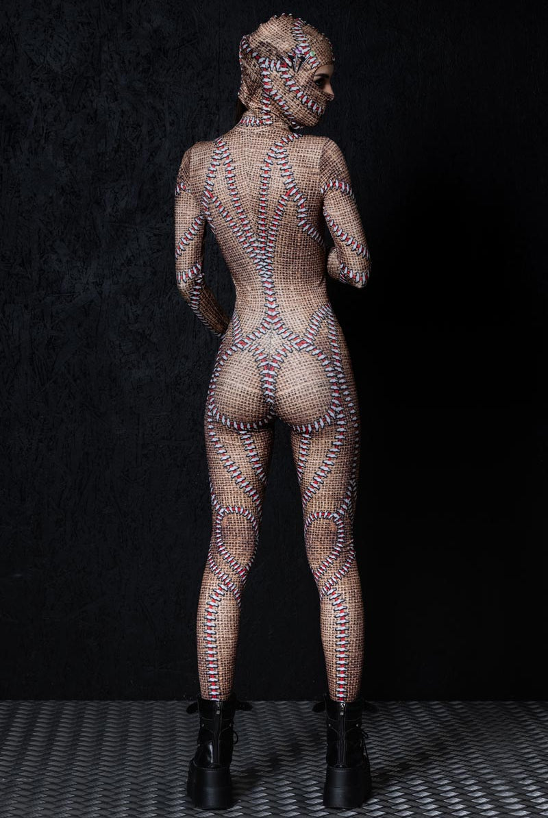 Sand Voodoo Doll Costume Balaclava Back View