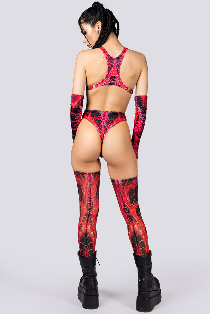 Scarlet Enigma High Cut Bodysuit Back View