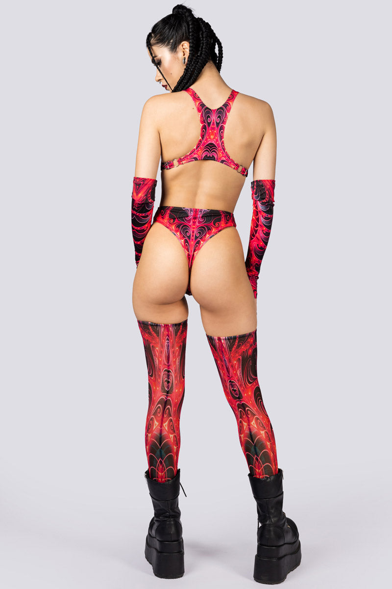 Scarlet Enigma High Cut Bodysuit Back View