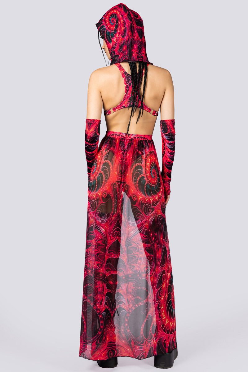 Scarlet Enigma Rave Hood Back View