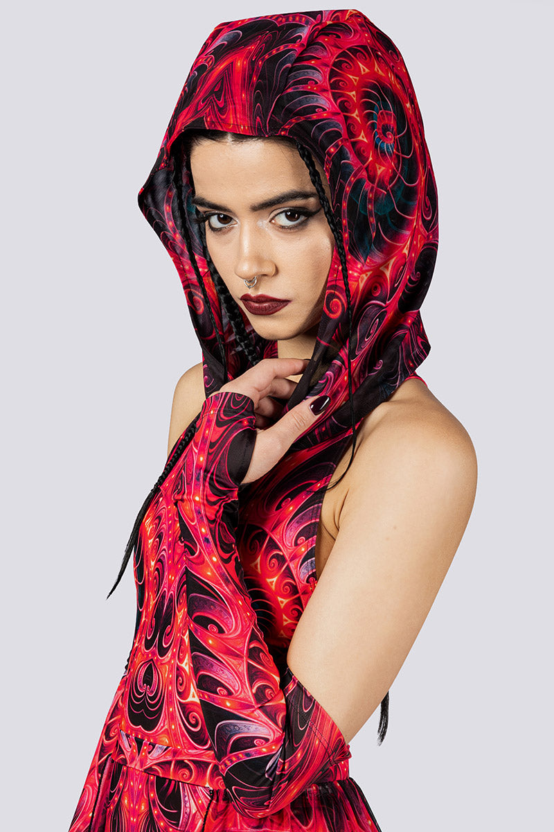 Scarlet Enigma Rave Hood