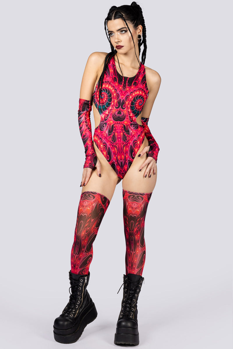 Scarlet Enigma Sheer Maxi Skirt Full View