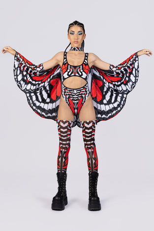 Rave Outfit Scarlet Widow Cut Out Thong Bodysuit Full View