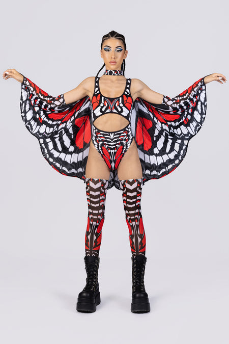 Rave Outfit Scarlet Widow Cut Out Thong Bodysuit Full View