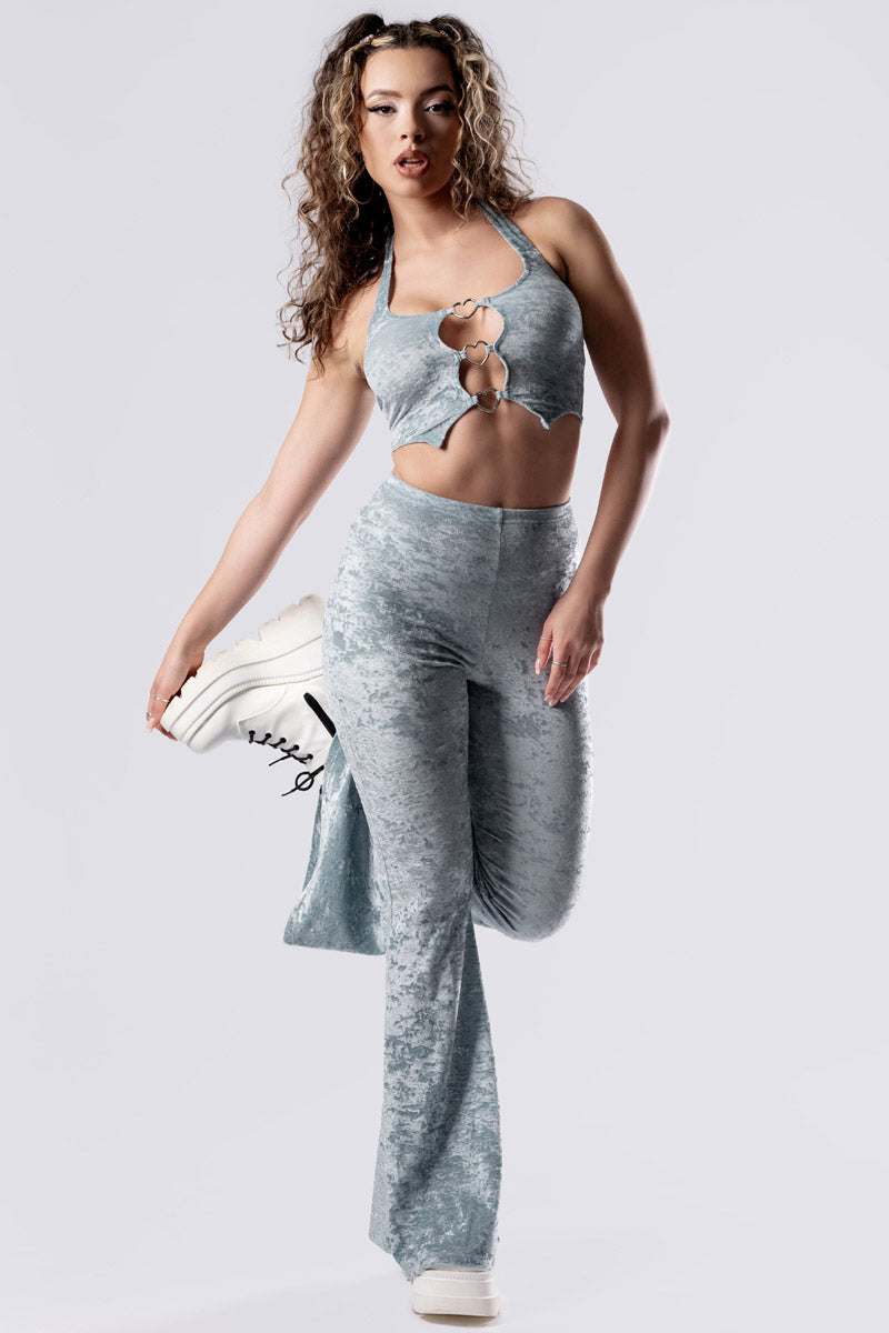 sea-foam-flare-pants-set-blue-velvet-full-front-view