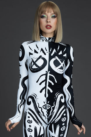 Rave Outfit Shaman Eye Costume For Woman Close View