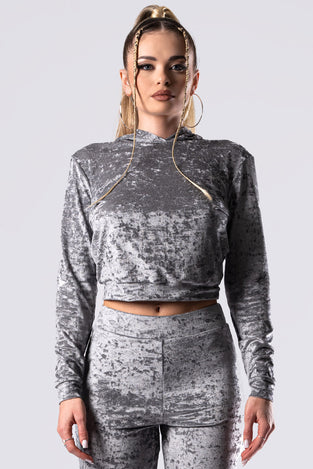 silver-fox-cropped-hoodie-grey-velvet-close-view