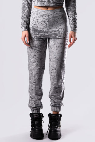 silver-fox-joggers-grey-velvet-close-front-view