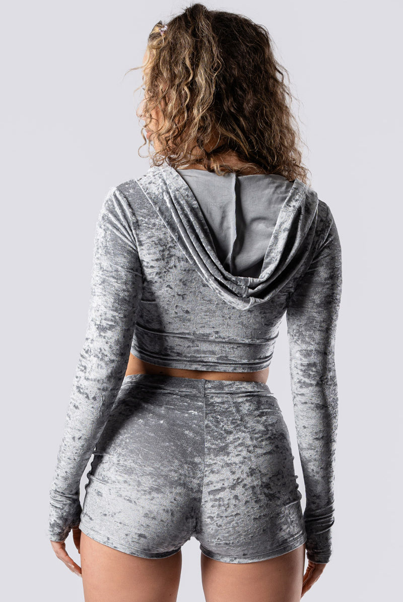 silver-fox-lace-up-shorts-grey-velvet-close-back-view