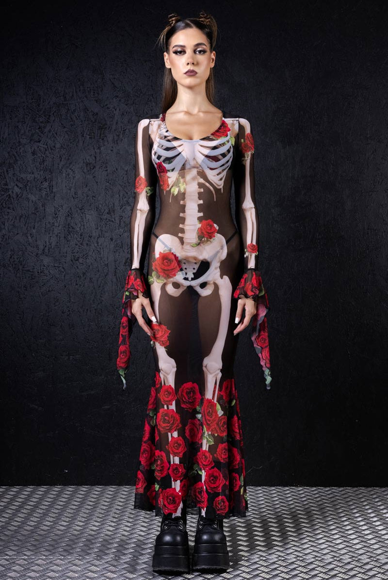 Skeleton & Roses Sheer Mesh Dress Skeleton & Roses Sheer Mesh Dress