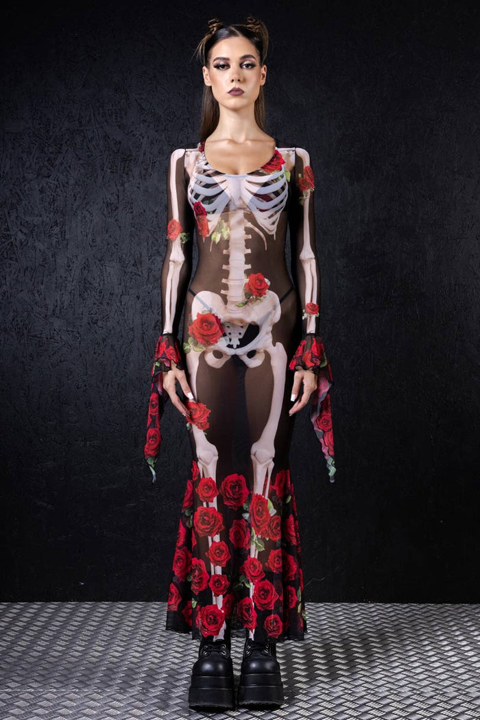 skeleton-n-roses-sheer-mesh-dress-front-view