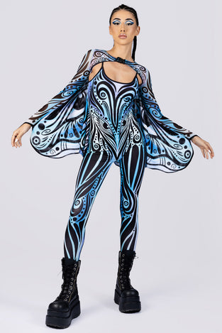 Rave Outfit Sky Dancer Sleeveless Catsuit With Straps Front View