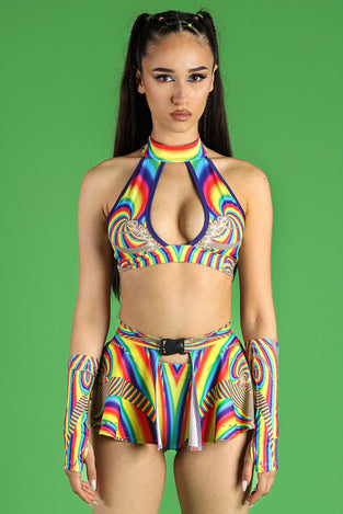 Spectral Spin Mini Clasp Skirt Front View