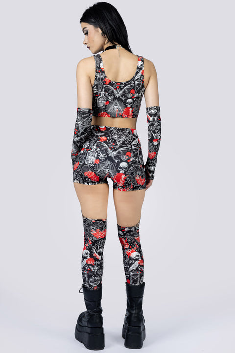 Spellcraft Garter Leggings Set Back Goth Fashion