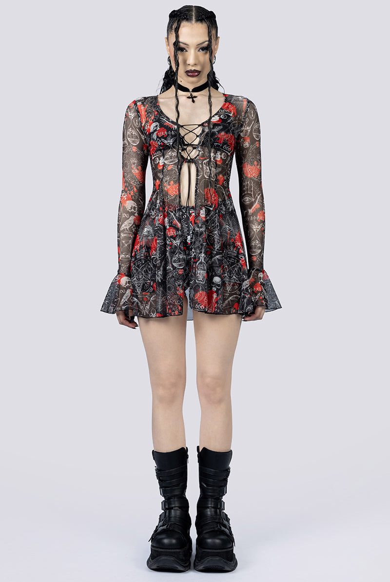 Spellcraft High Waisted Shorts Set Front Goth Fashion