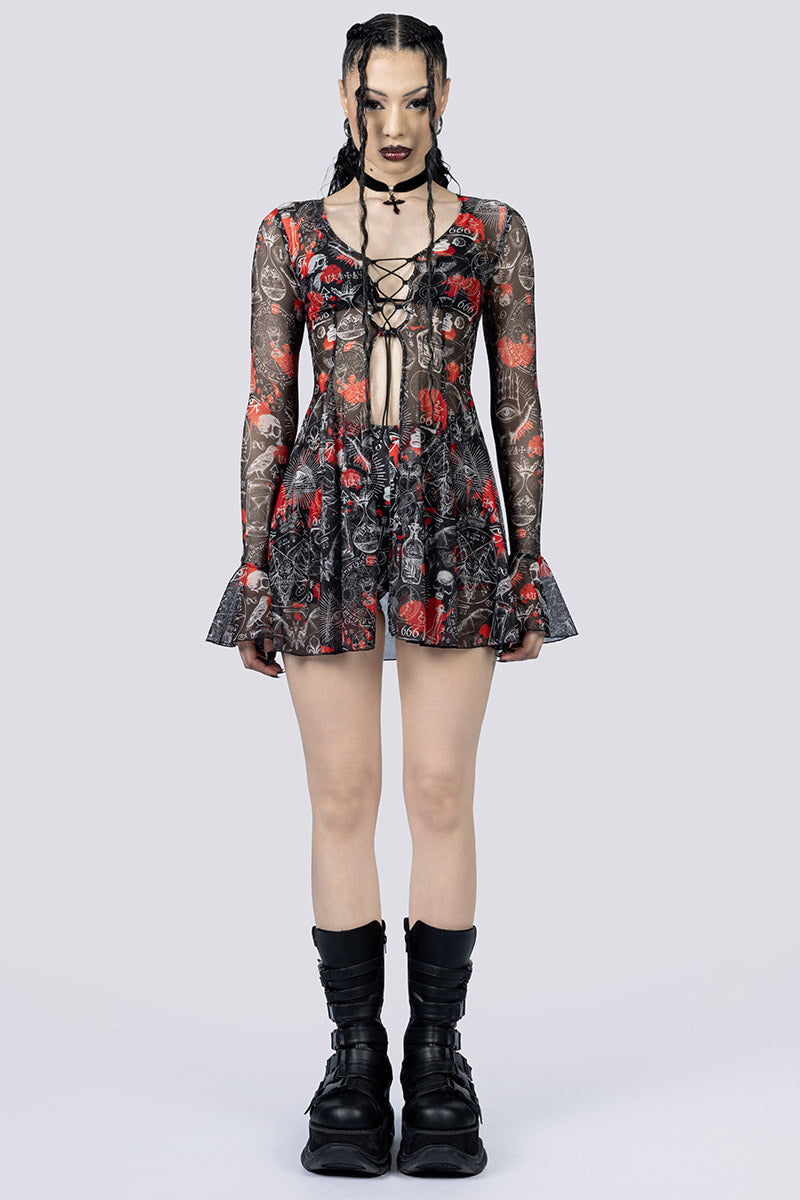 Spellcraft High Waisted Shorts Set Front Goth Fashion